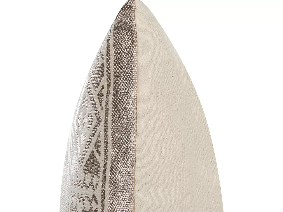 Fashion Beliani Dekokissen Geometrisches Muster Baumwolle Rosegold 50 X 50 Cm Oujda