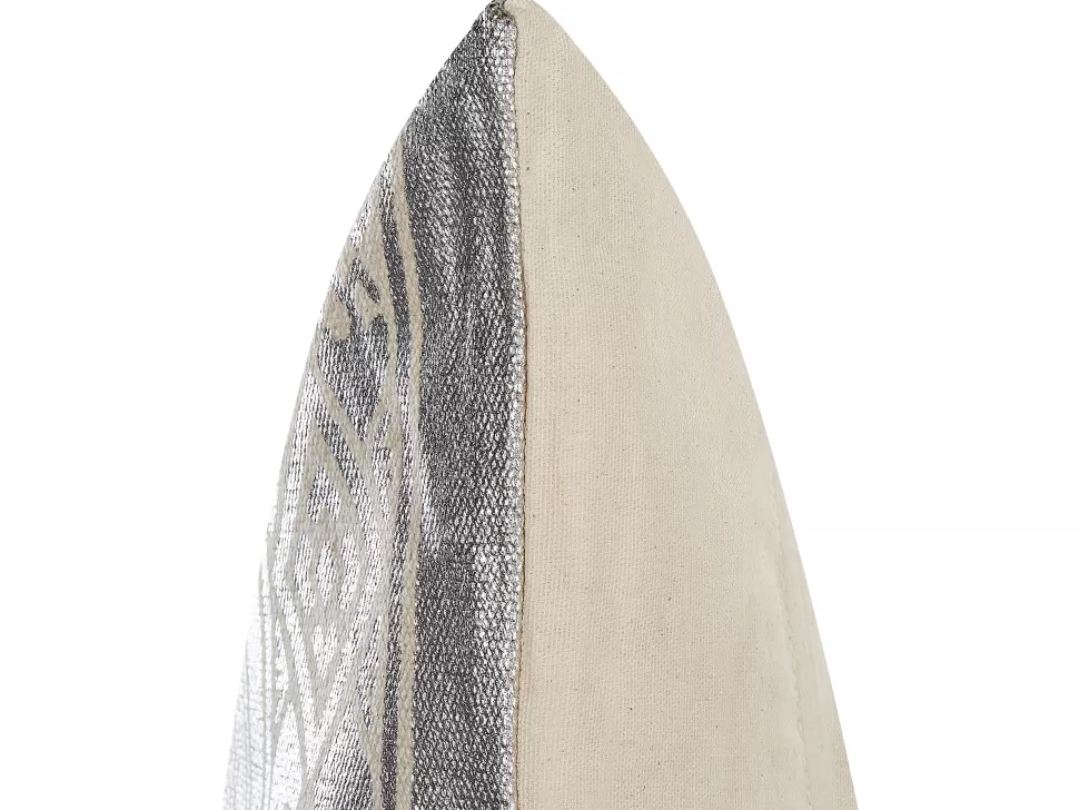 Flash Sale Beliani Dekokissen Geometrisches Muster Baumwolle Silber 50 X 50 Cm 2Er Set Oujda