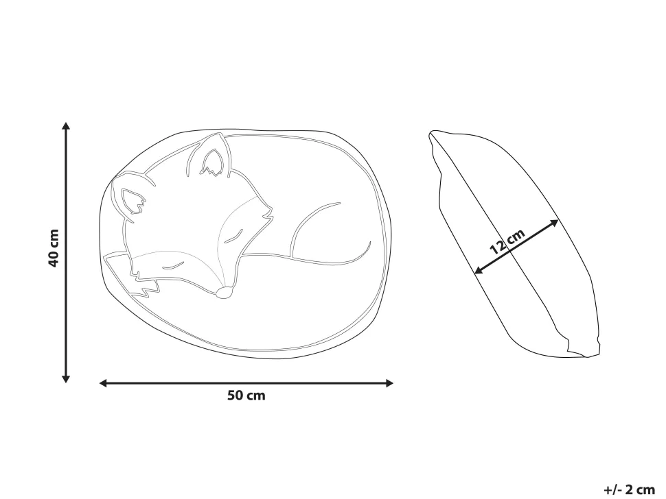 New Beliani Dekokissen Grau Fuchsmotiv 50 X 40 Cm Dhanbad
