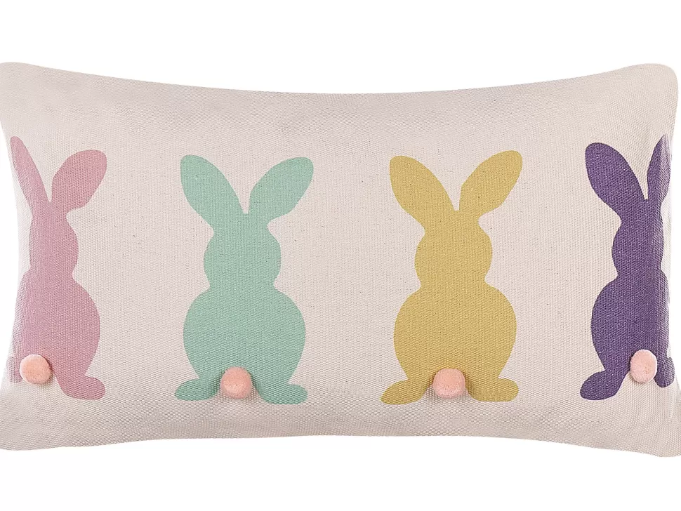 Clearance Beliani Dekokissen Kaninchenmotiv Mehrfarbig 30 X 50 Cm 2Er Set Clusia