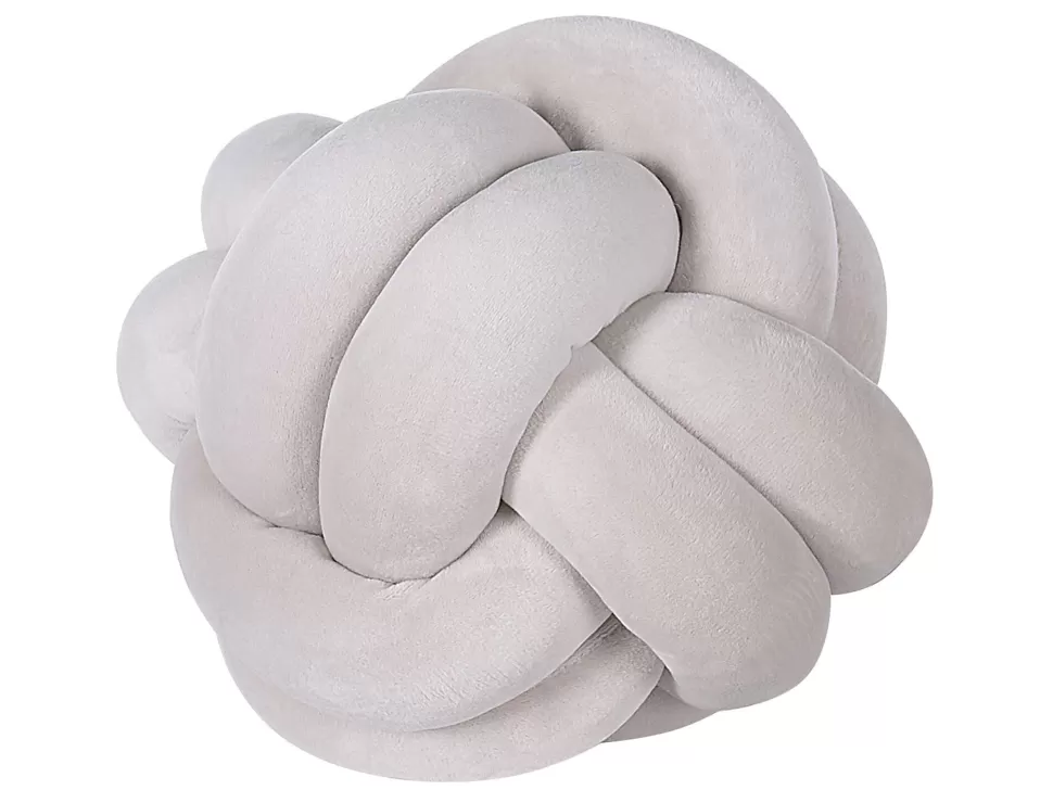 Clearance Beliani Dekokissen Knoten Ball Flechtmuster Samtstoff Grau 20 X 20 Cm Malni