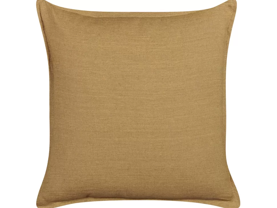 Fashion Beliani Dekokissen Leinen Senfgelb 45 X 45 Cm 2Er Set Subulata
