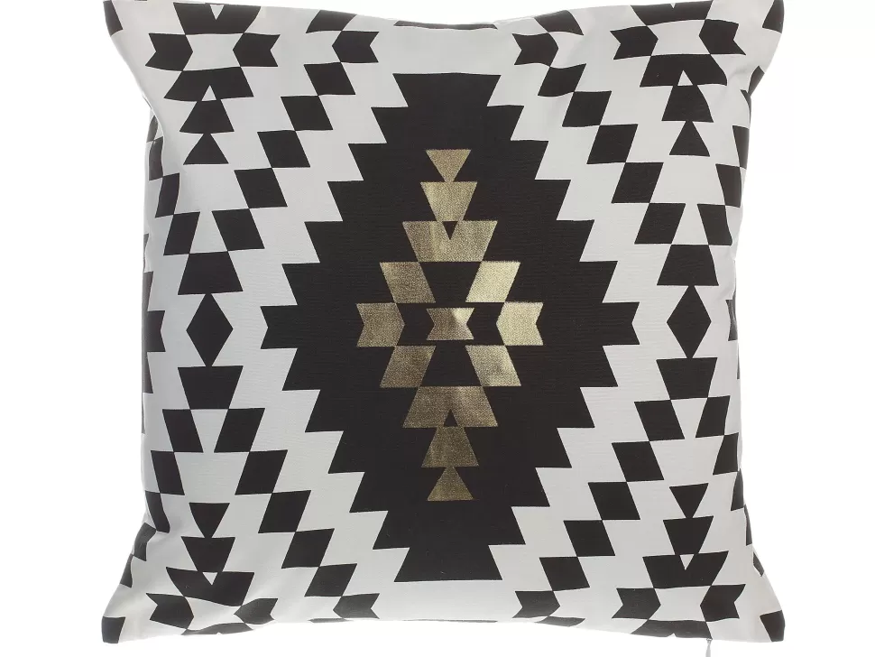 Fashion Beliani Dekokissen Rautenmuster Baumwolle Schwarz/Gold 45 X 45 Cm 2Er Set Coleus