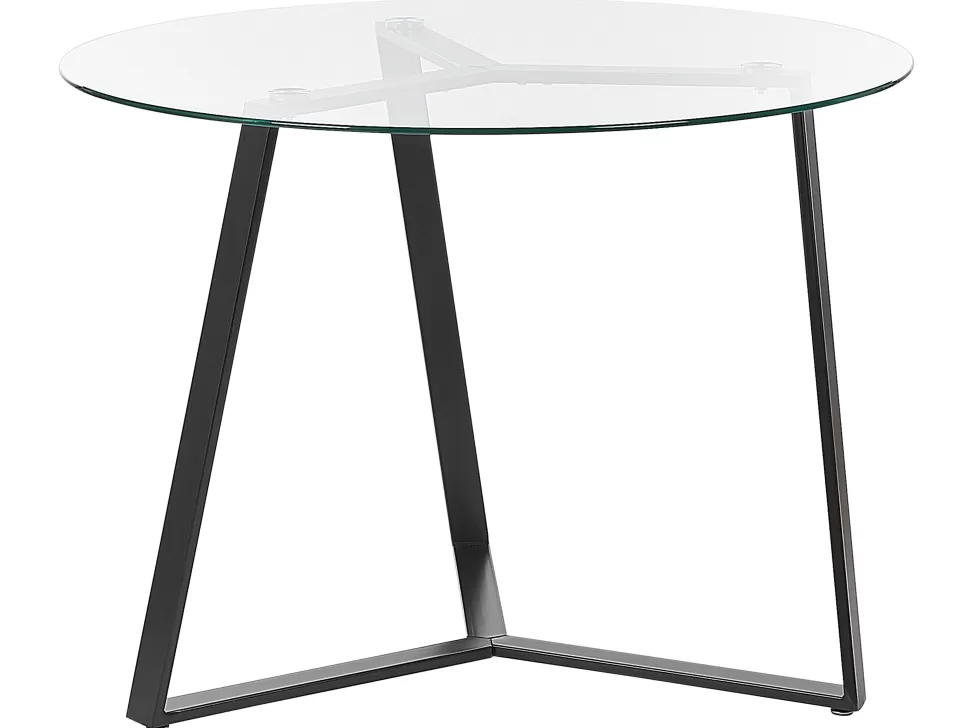 Sale Beliani Esstisch Glas Transparent / Schwarz 100 Cm Kebri