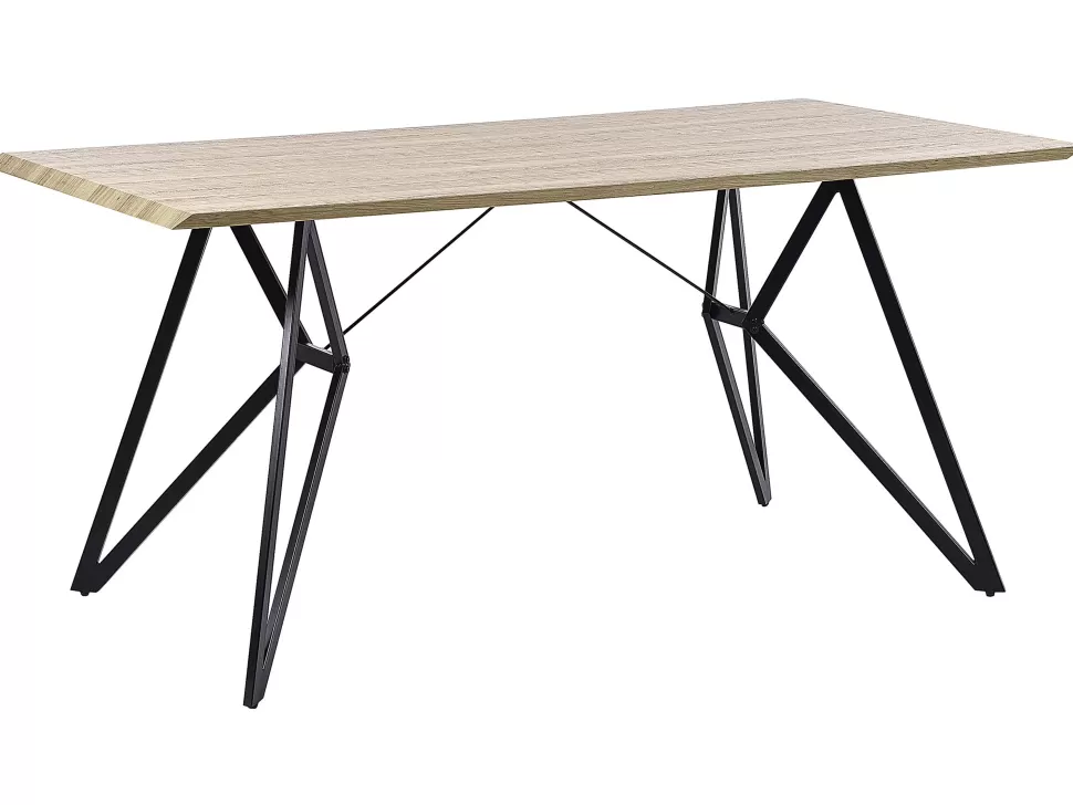 Shop Beliani Esstisch Heller Holzfarbton 160 X 90 Cm Buscot