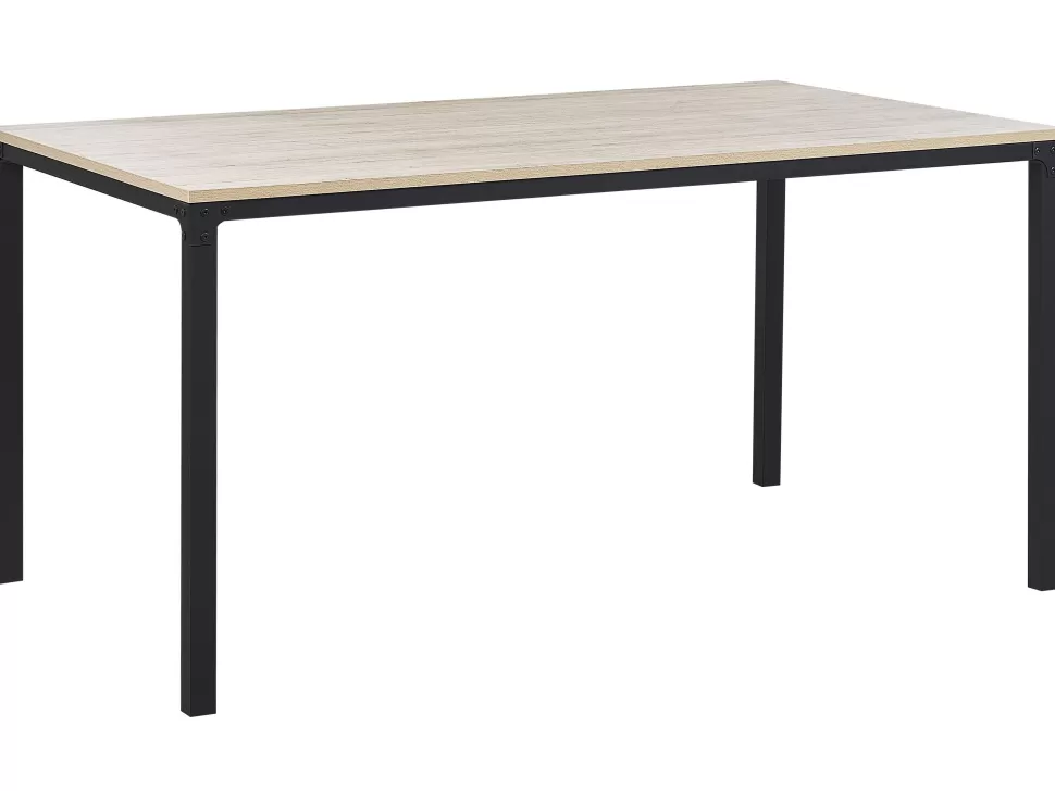 Shop Beliani Esstisch Heller Holzfarbton / Schwarz 150 X 90 Cm Hockley