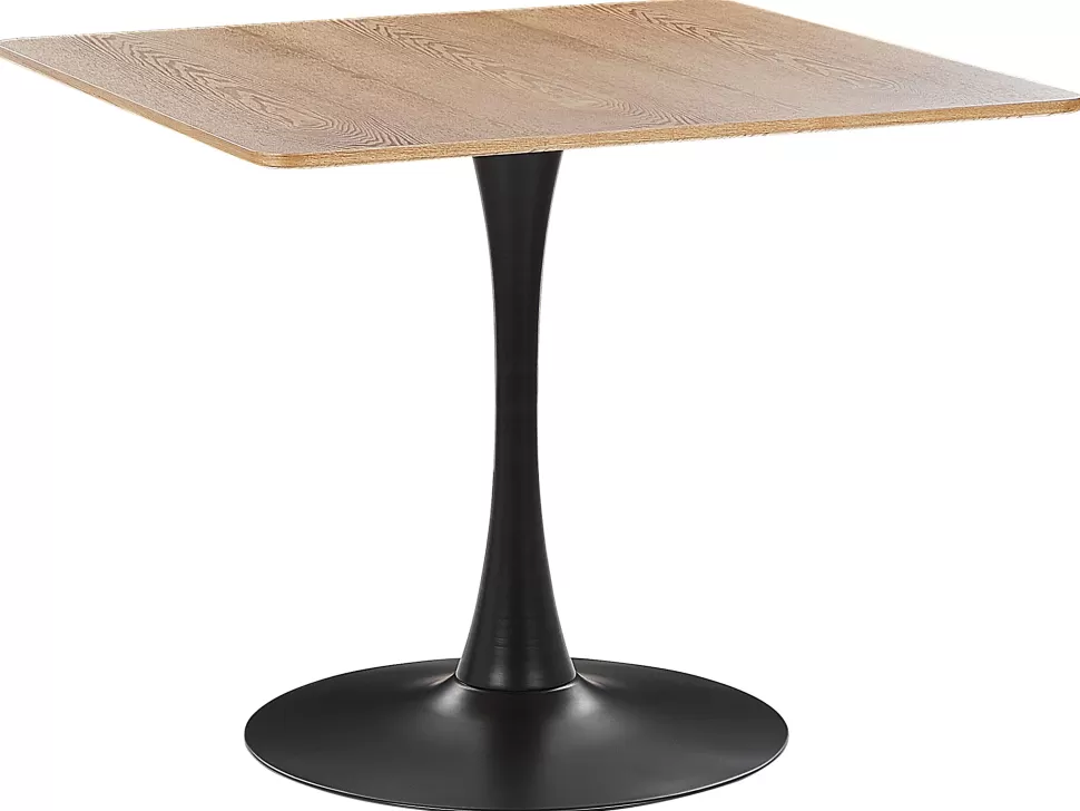 Discount Beliani Esstisch Heller Holzfarbton / Schwarz Quadratisch 90 X 90 Cm Boca