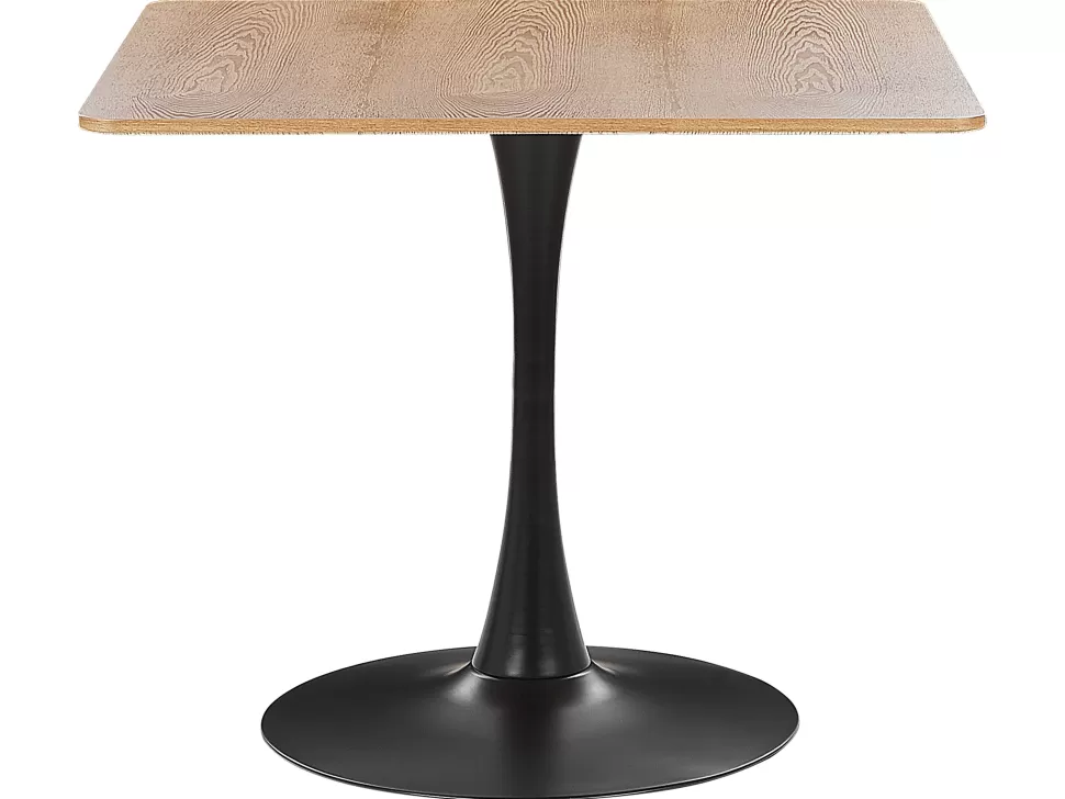 Discount Beliani Esstisch Heller Holzfarbton / Schwarz Quadratisch 90 X 90 Cm Boca