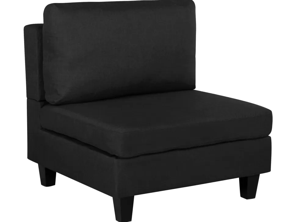 Discount Beliani Fabric 1-Seat Section Black Fevik