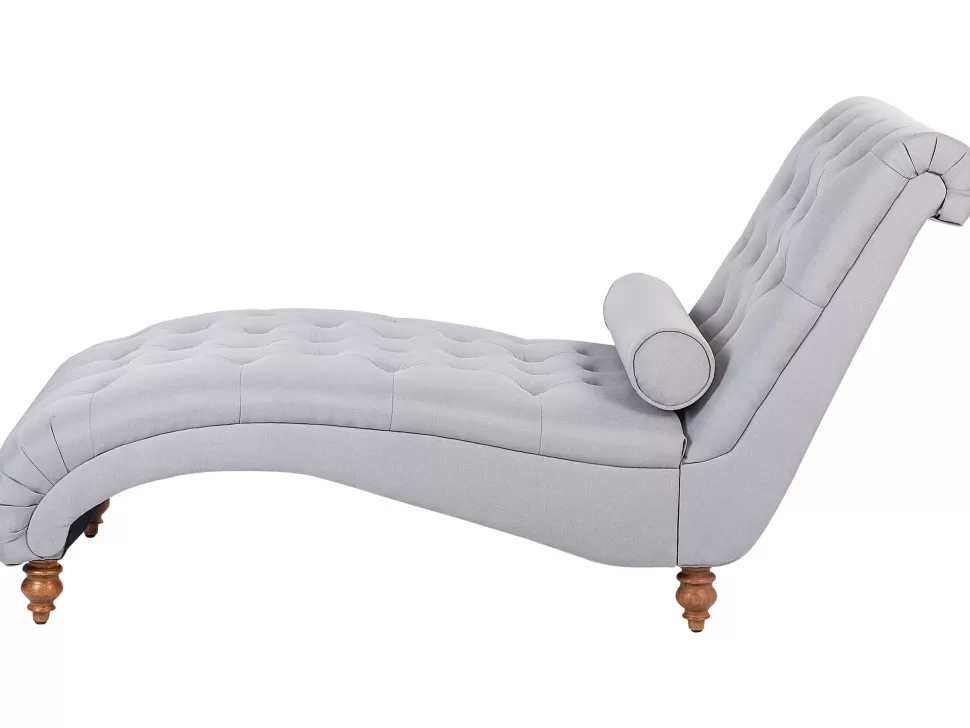 Discount Beliani Fabric Chaise Lounge Grey Muret