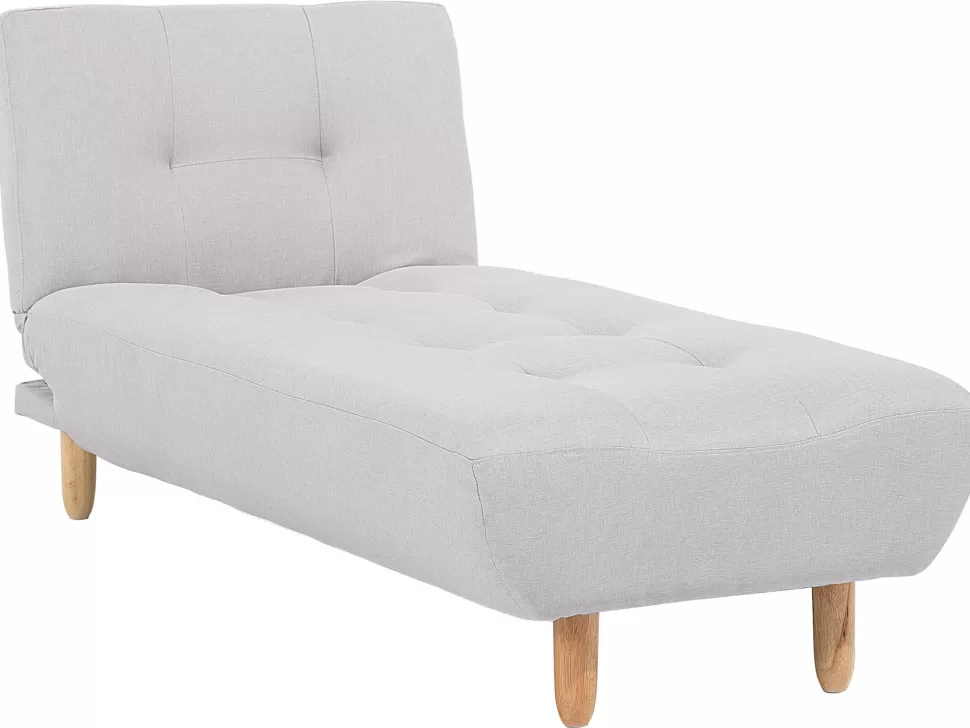 Sofas>Beliani Fabric Chaise Lounge Light Grey Alsten