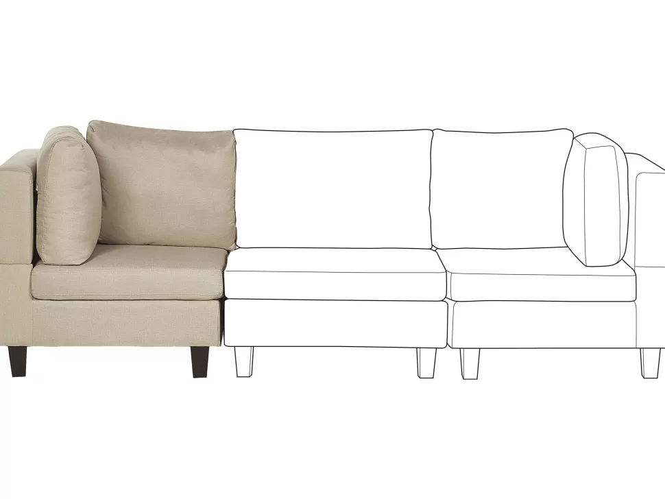 Sofas>Beliani Fabric Corner Section Beige Fevik