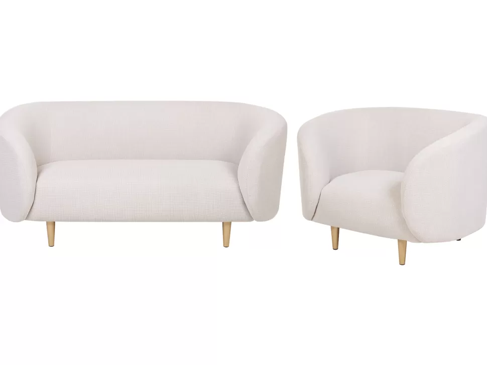 Sofas>Beliani Fabric Living Room Set Beige And Gold Loen