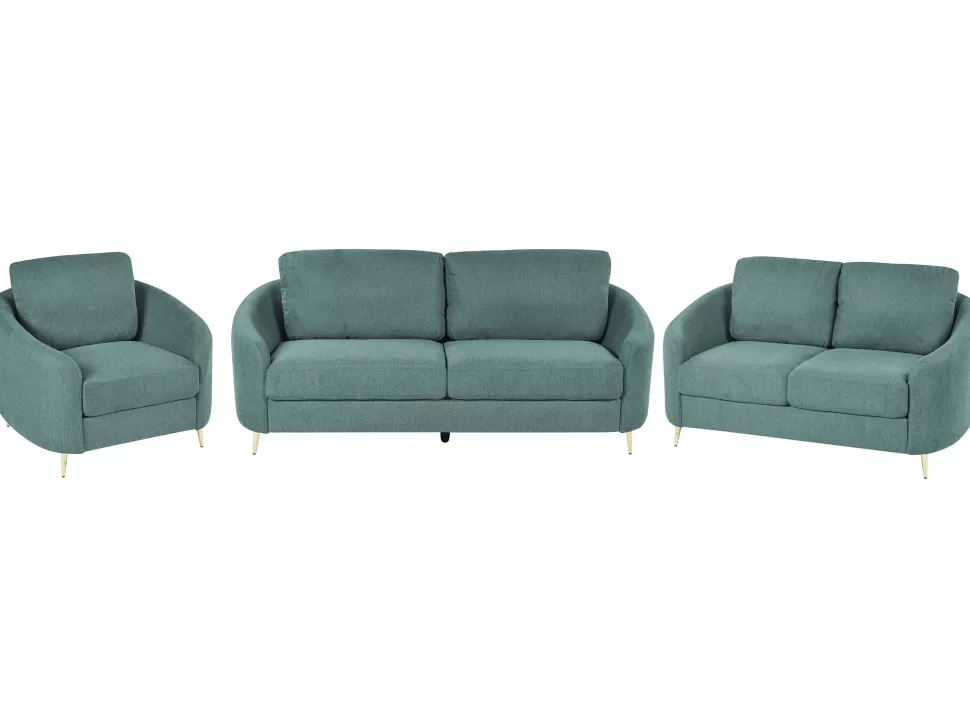 Sofas>Beliani Fabric Living Room Set Green Trosa