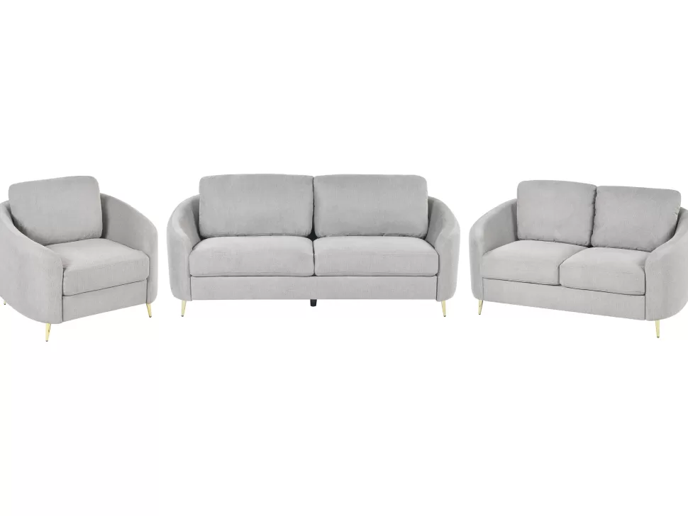 Hot Beliani Fabric Living Room Set Grey Trosa