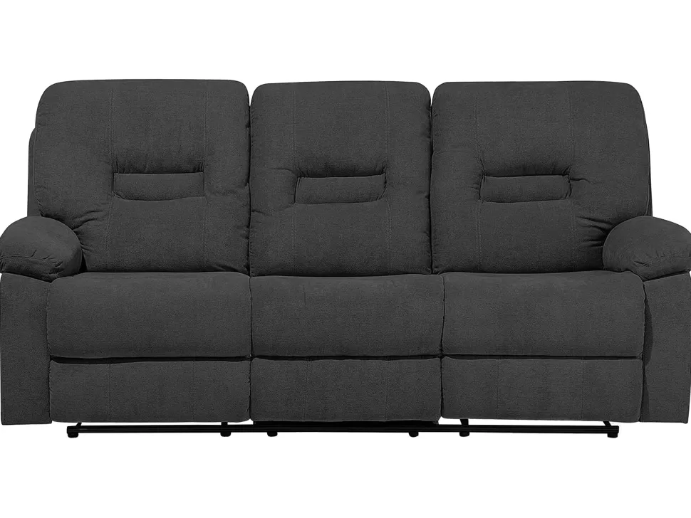 Sofas>Beliani Fabric Manual Recliner Living Room Set Grey Bergen