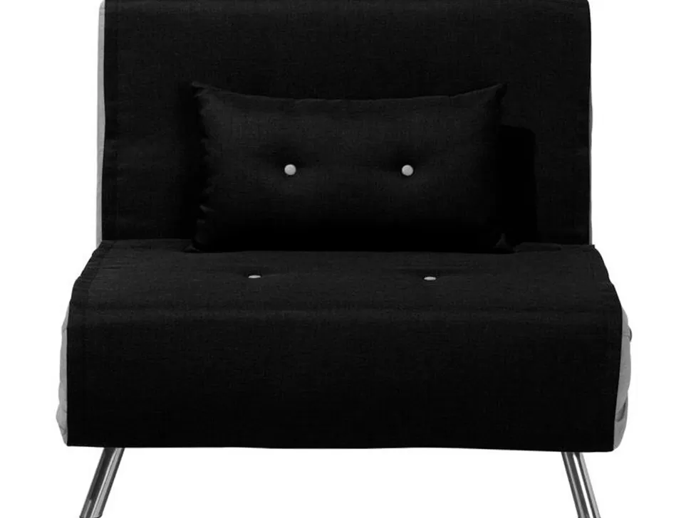 Sofas>Beliani Fabric Single Sofa Bed Black Farris