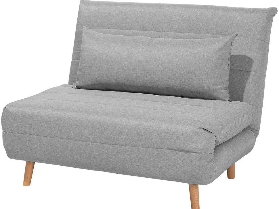 Fashion Beliani Fabric Single Sofa Bed Grey Setten