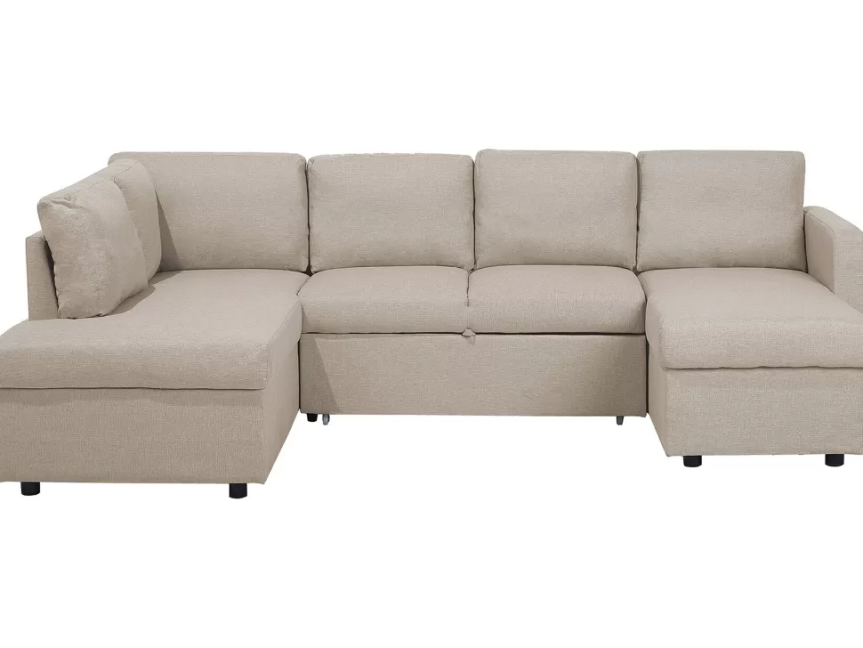 Shop Beliani Fabric Sofa Bed Beige Karrabo