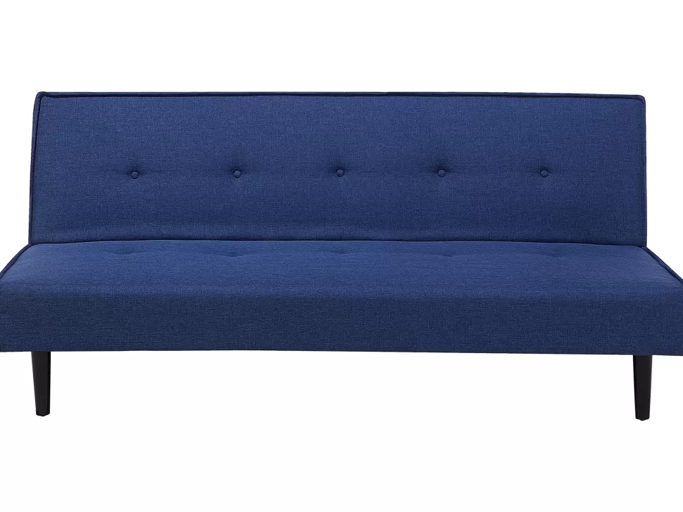 Sofas>Beliani Fabric Sofa Bed Blue Visby