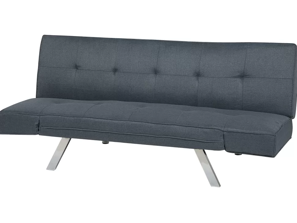 Cheap Beliani Fabric Sofa Bed Dark Blue Bristol