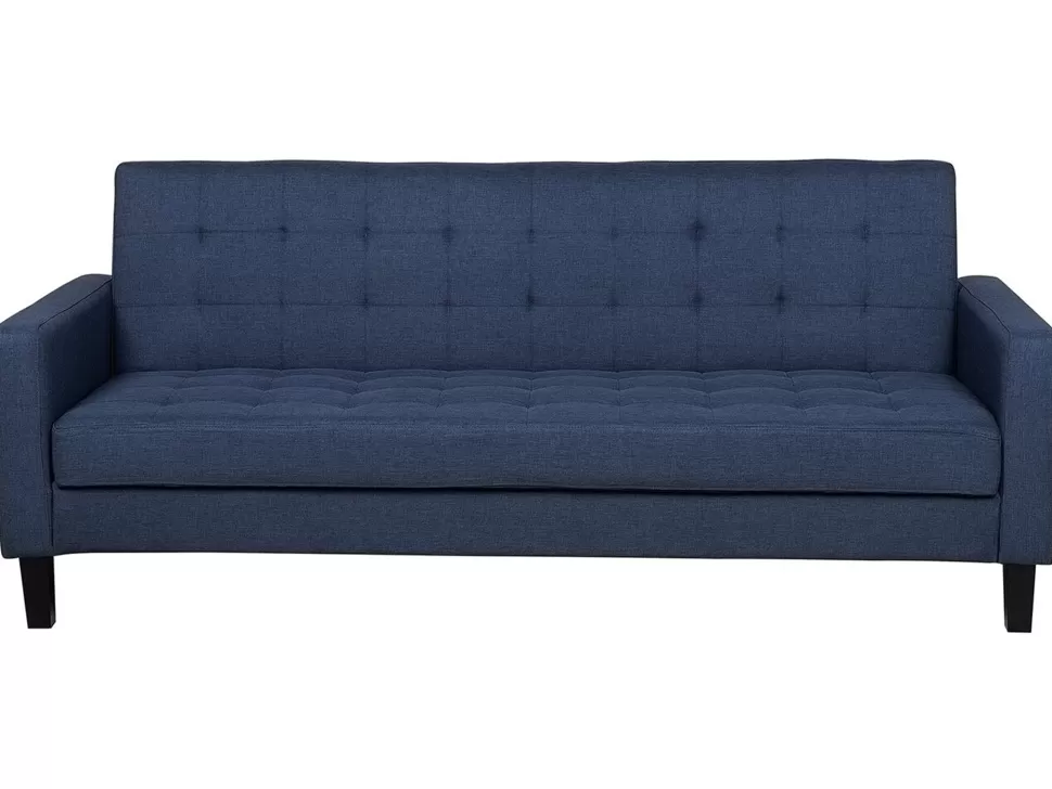 Hot Beliani Fabric Sofa Bed Dark Blue Vehkoo