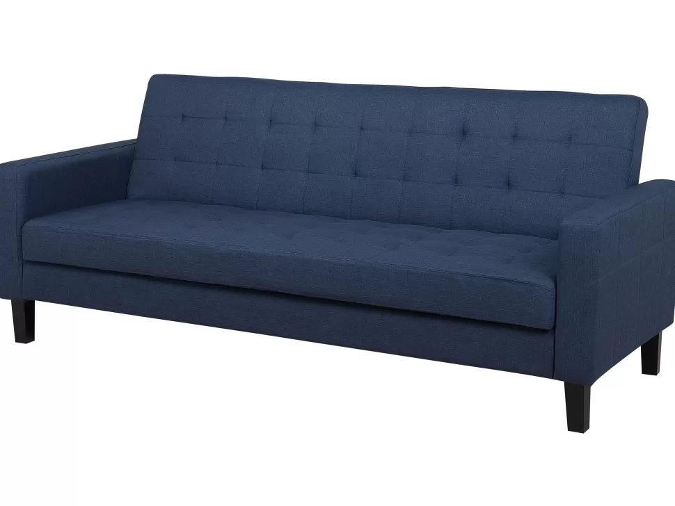 Hot Beliani Fabric Sofa Bed Dark Blue Vehkoo