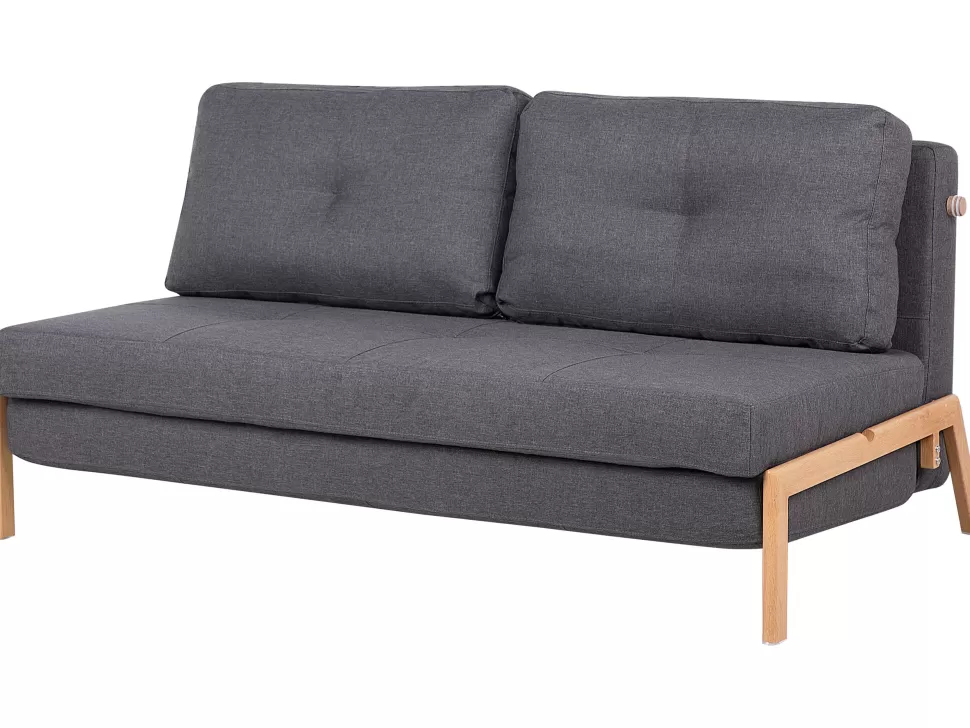 Sofas>Beliani Fabric Sofa Bed Dark Grey Edland