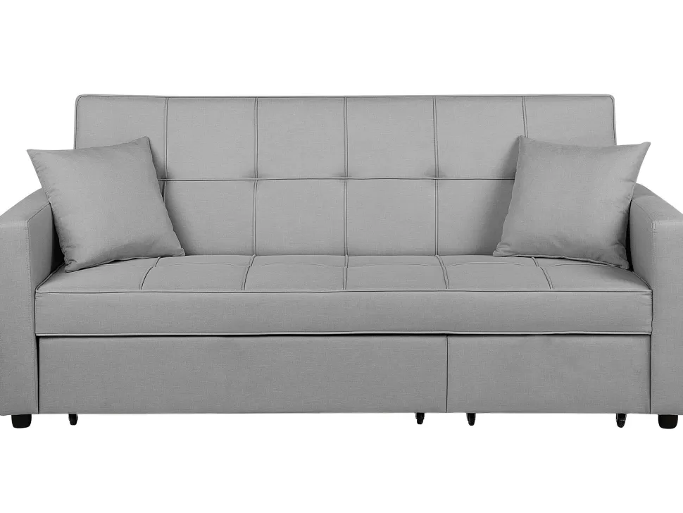 Online Beliani Fabric Sofa Bed Grey Glomma