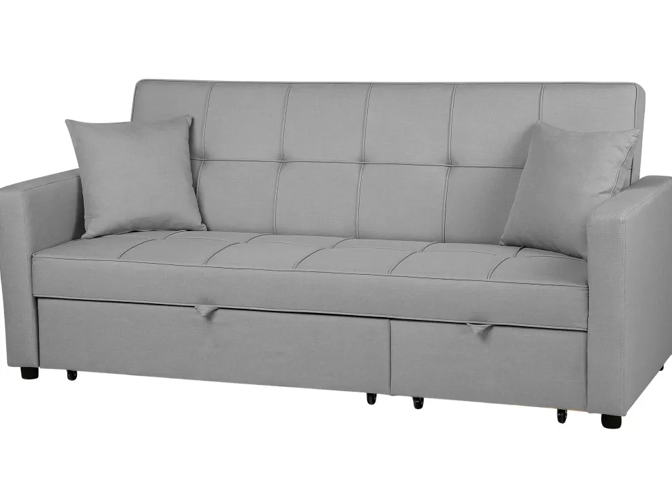 Online Beliani Fabric Sofa Bed Grey Glomma