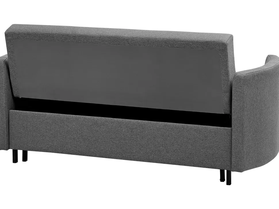 Sofas>Beliani Fabric Sofa Bed Grey Hovin