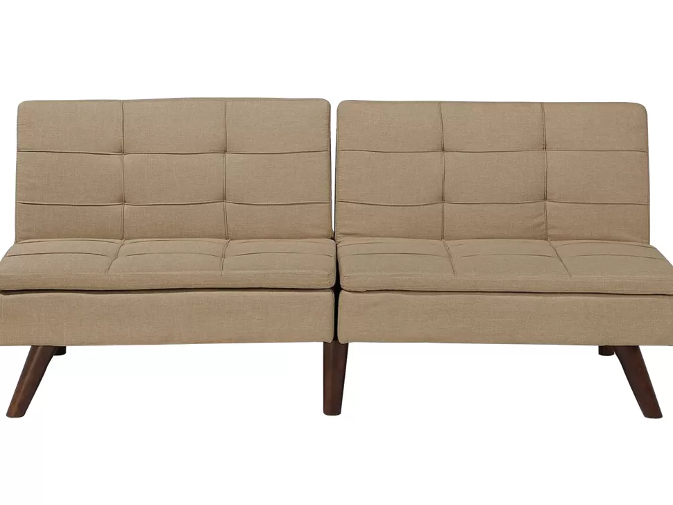 Sofas>Beliani Fabric Sofa Bed Light Brown Ronne