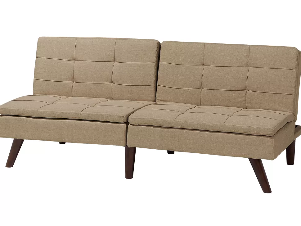 Sofas>Beliani Fabric Sofa Bed Light Brown Ronne