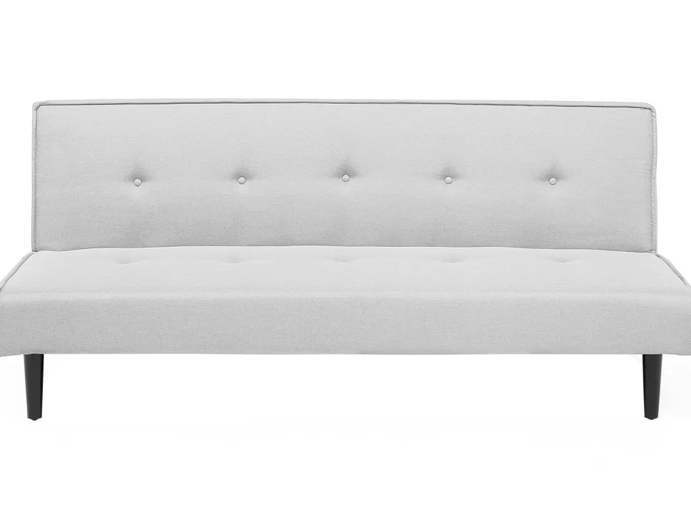 Sofas>Beliani Fabric Sofa Bed Light Grey Visby