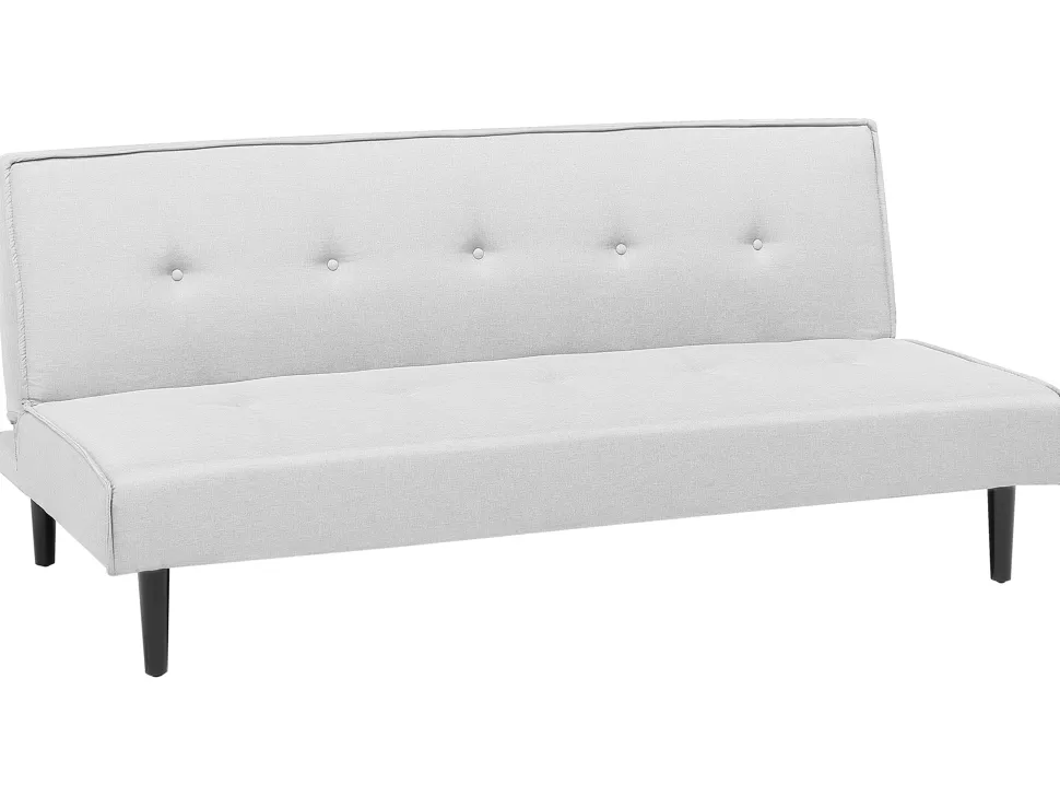 Sofas>Beliani Fabric Sofa Bed Light Grey Visby