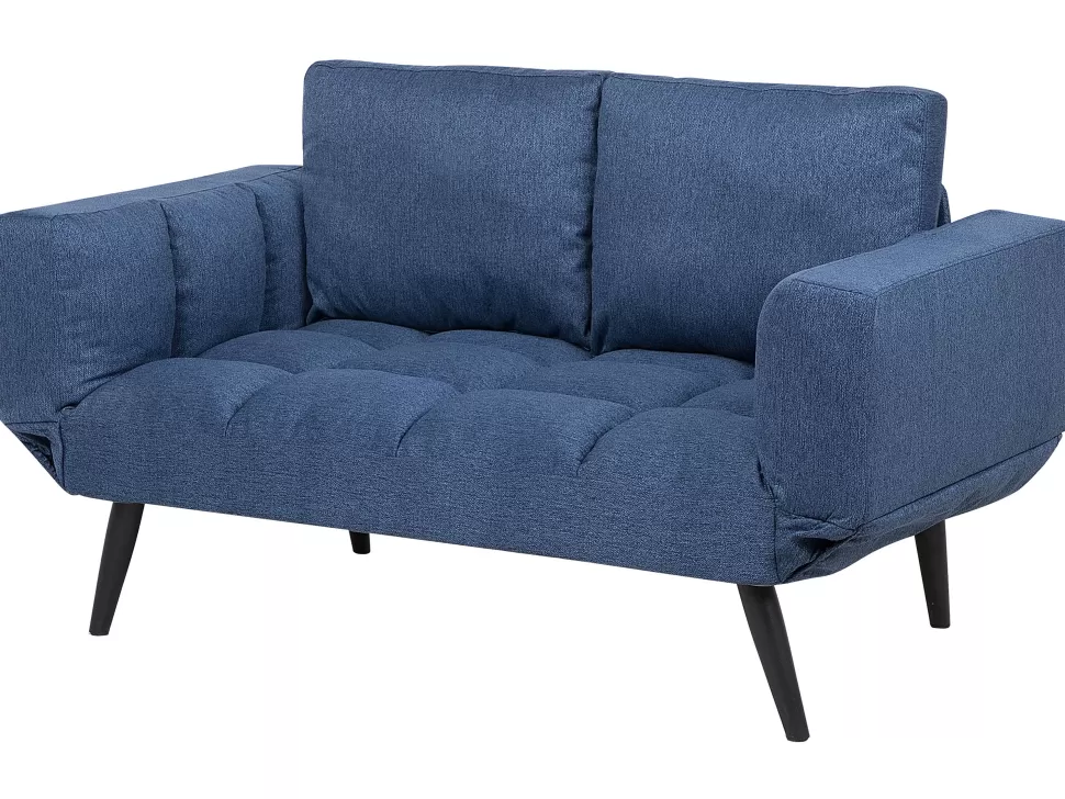 Shop Beliani Fabric Sofa Bed Navy Blue Brekke