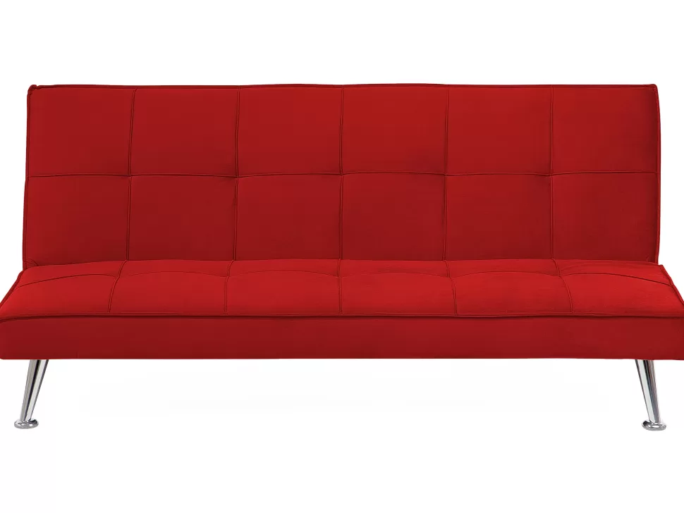 Sale Beliani Fabric Sofa Bed Red Hasle