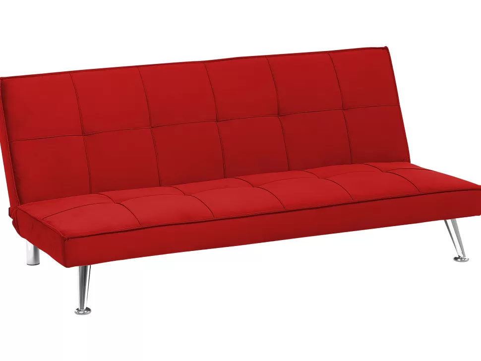 Sale Beliani Fabric Sofa Bed Red Hasle