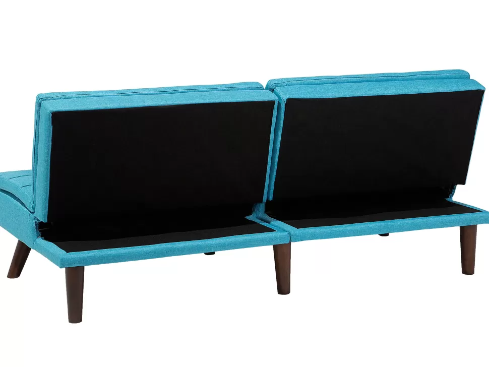 Hot Beliani Fabric Sofa Bed Turquoise Blue Ronne