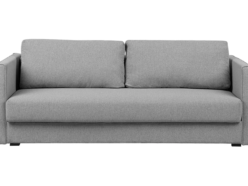 Sofas>Beliani Fabric Sofa Bed With Storage Grey Eksjo