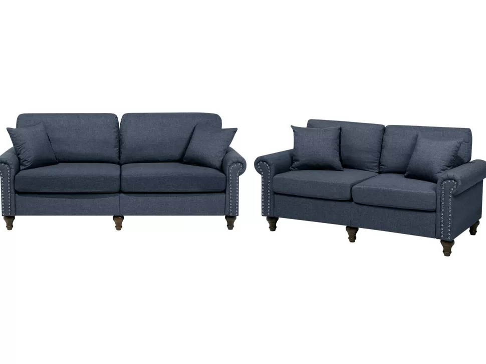 Store Beliani Fabric Sofa Set Dark Grey Otra