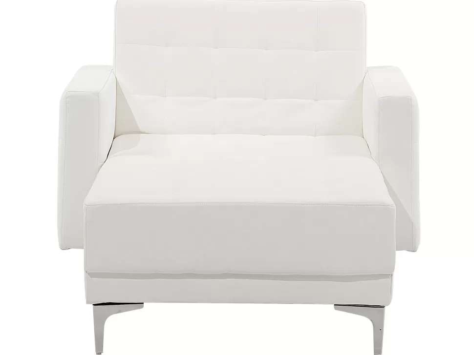 Clearance Beliani Faux Leather Chaise Lounge White Aberdeen