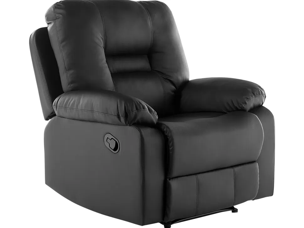 Sofas>Beliani Faux Leather Manual Recliner Living Room Set Black Bergen