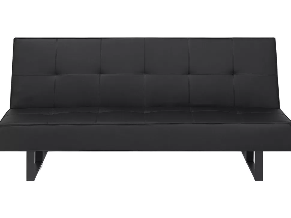 Store Beliani Faux Leather Sofa Bed Black Derby