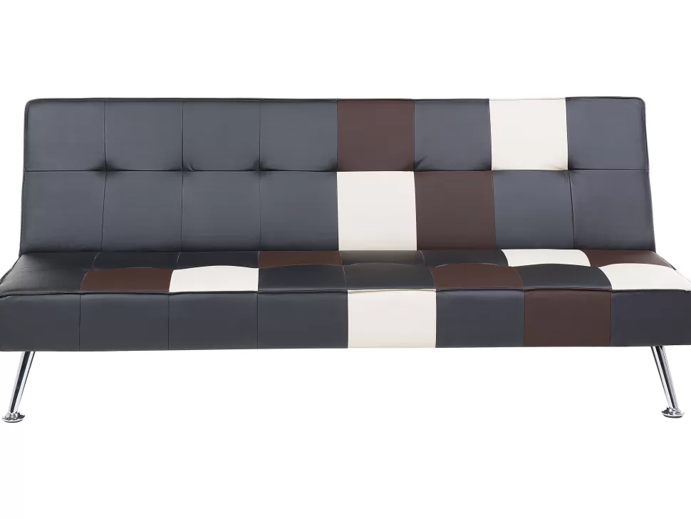 Sofas>Beliani Faux Leather Sofa Bed Black Olsker