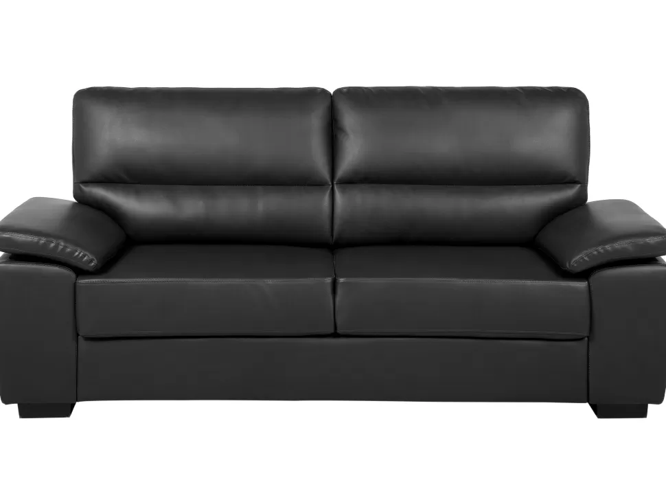 Fashion Beliani Faux Leather Sofa Set Black Vogar