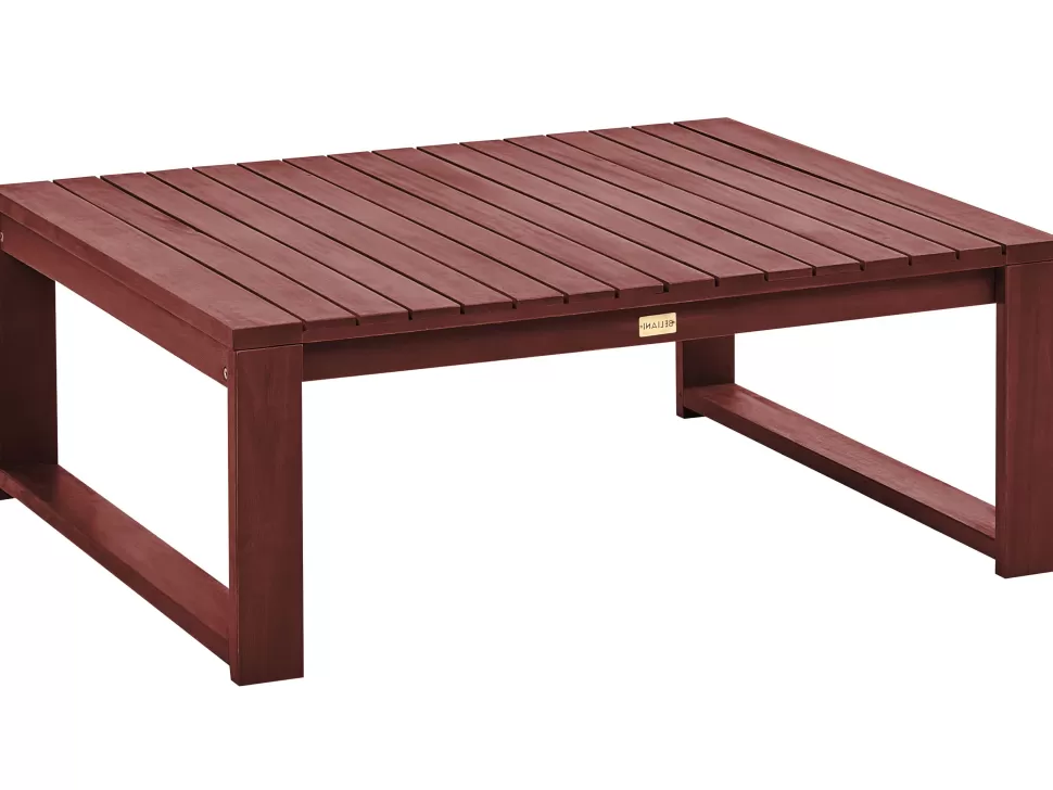 Flash Sale Beliani Garten Beistelltisch Akazienholz Mahagonibraun 90 X 75 Cm Timor Ii