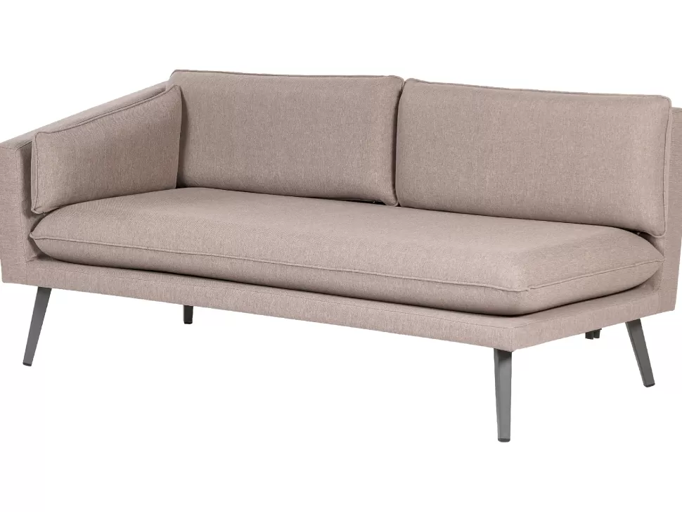 Discount Beliani Garten Ecksofa Rechte Seite Beige 3-Sitzer Modular Loretello