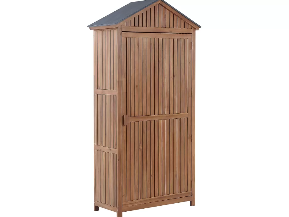 Clearance Beliani Gartenschrank Akazienholz Braun 200 X 100 Cm Savoca