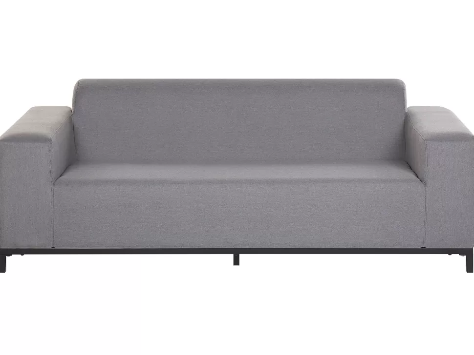 Gartenmöbel>Beliani Gartensofa 3-Sitzer Grau / Schwarzes Gestell Rovigo